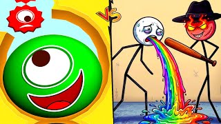 🌈😂 We Beat 2×2 Player Games Hungry Balls 🆚 Thief Puzzle - Help Me 2048 gameplay part 51 #hungryballs screenshot 4