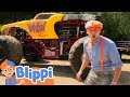 Blippi learns about monster trucks  vehicles for kids  fun and educationals for toddlers