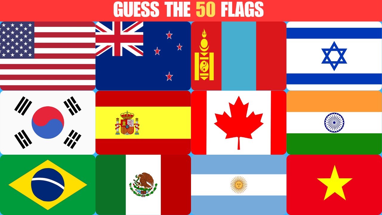 Ultimate Flag Quiz | Guess The Countries By Their Flags |Top 50