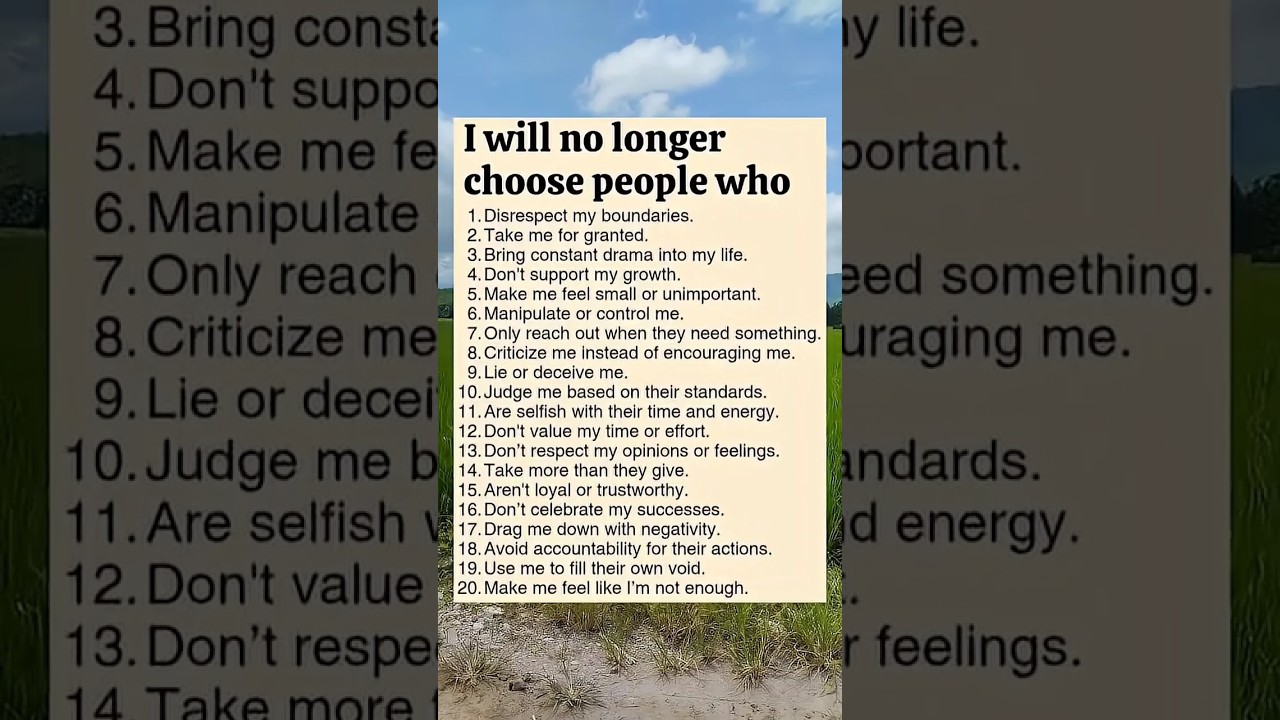 I will no longer choose people who 