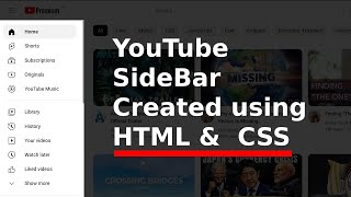 youtube design using HTML and CSS - part2