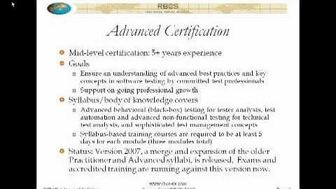 The ISTQB Advanced Syllabus Part 2