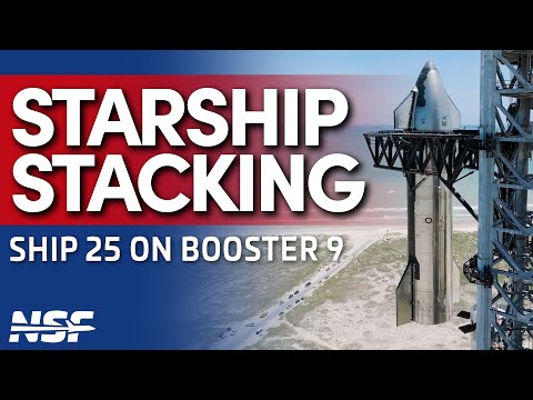 SpaceX Stacks Ship 25 on Booster 9