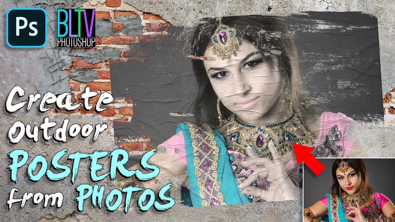 Превратите свои ФОТО в выветренные уличные ПОСТЕРЫ в Photoshop!