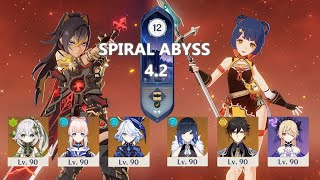 C0 Dehya & C6 Xiangling Spiral Abyss 4.2 Floor 12 Genshin Impact