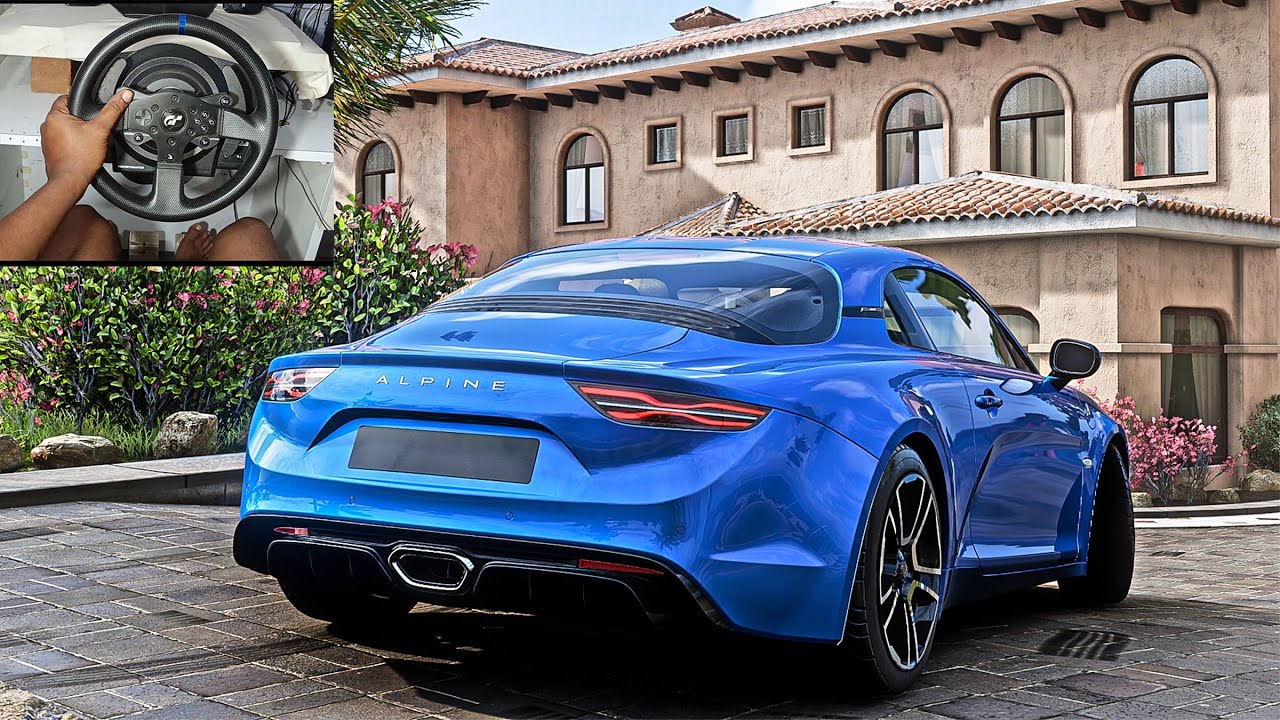 (100 HP) A110 Alpine- Forza Horizon 5 Steering Wheel Gameplay Thrust master T300 GT