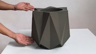 Design A Cement Flower Pot From Carton Box  DIY Beautiful Flower Pots At Home