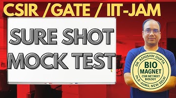 SURE SHOT MOCK TEST | CSIR-NET | GATE | IIT-JAM | LIFE SCIENCES I Dr. Ashishh Gupta (Ph.D., AIIMS )