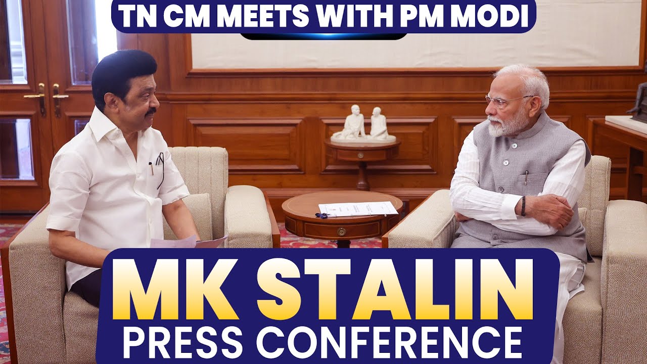TN CM MK Stalin holds press Briefing at Tamil Nadu Bhavan, Delhi after ...