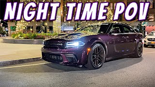 Dodge Charger Hellcat Widebody Night Pov Drive