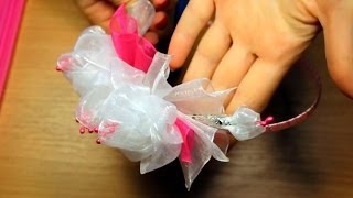 Цветы из органзы своими руками / A headband handmade Цветы из органзы своими руками / A headband handmade