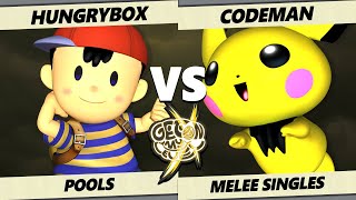 GOML X - Hungrybox (Jigglypuff, Ness) Vs. codeman (Fox, Sheik, Pichu) Smash Melee - SSBM