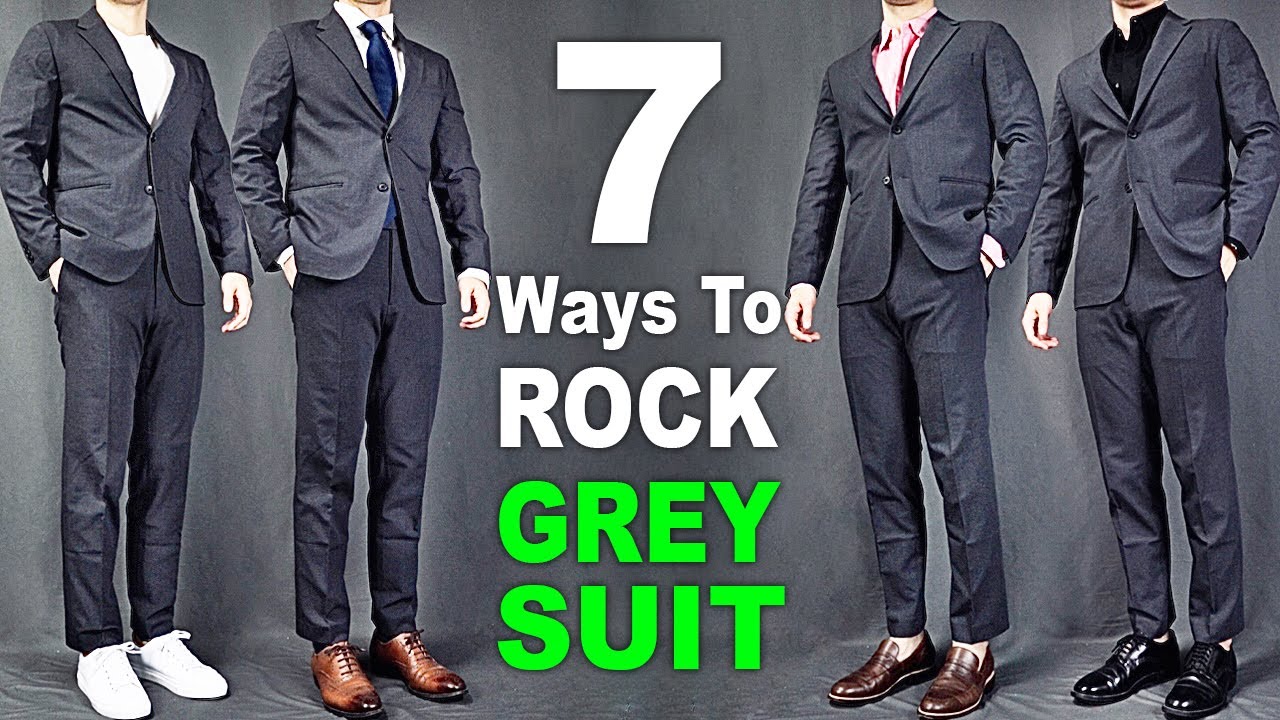 Stretch Blend Notch Lapel Charcoal Grey Suit - NYC Tuxedos