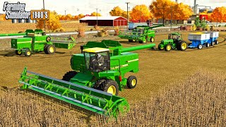 1980'S SOYBEAN HARVEST! RUNNING (3) JD 8820 COMBINES! | FARMING SIMULATOR 1980'S