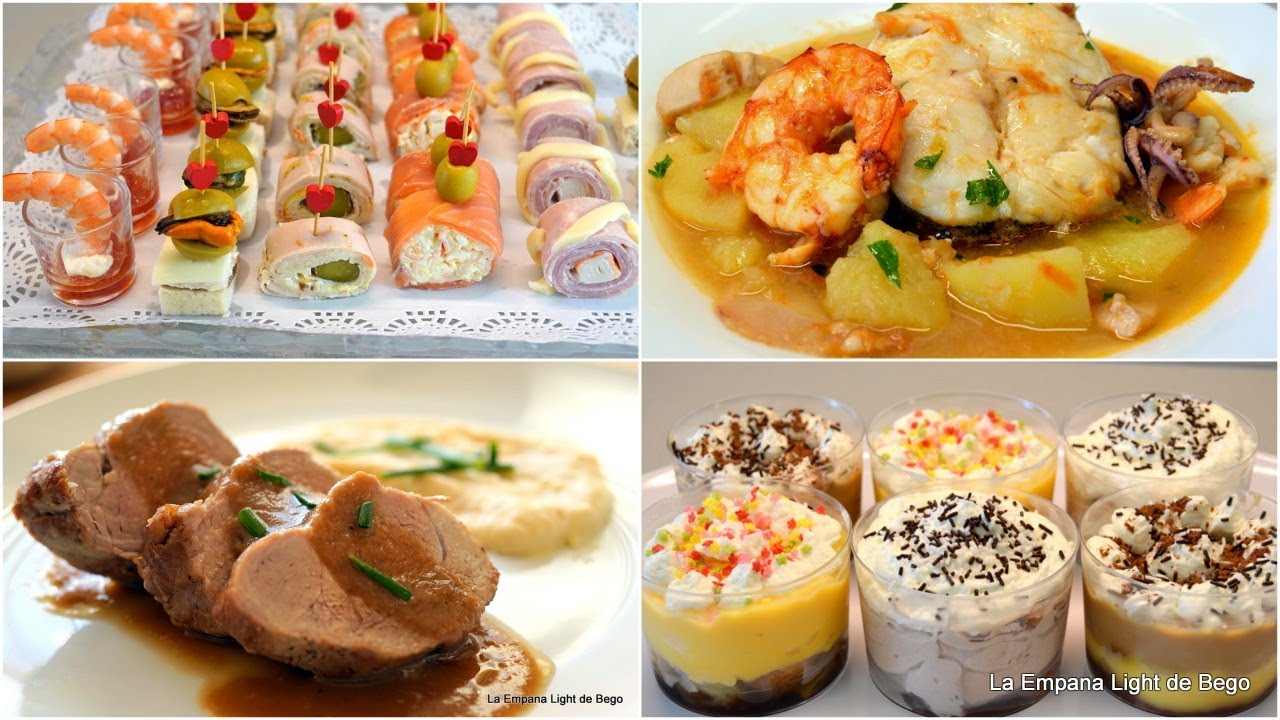 Menú para Nochebuena.Canapés,Caldereta de Pescado,Solomillo y Postre. 4 Recetas Fáciles para Navidad