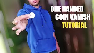 Learn this INSANE ONE HANDED COIN VANISH | free coin magic TUTORIAL
