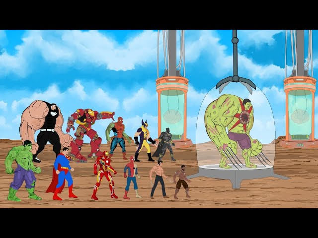 All Superheroes Transformations: HULK, BLACK PANTHER 2, SPIDERMAN, SUPERMAN / ANIMATION FUNNY class=