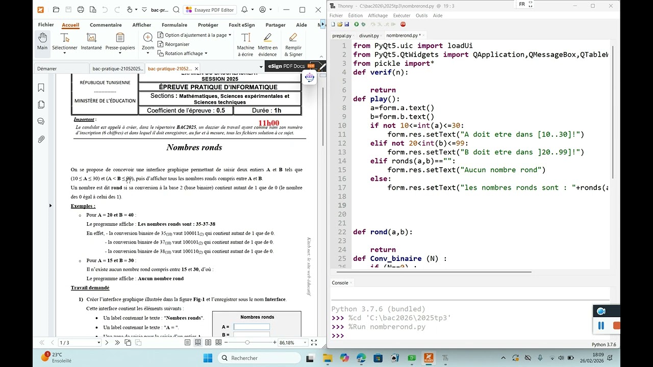 Révision bac scientifique 2026: nombre rond