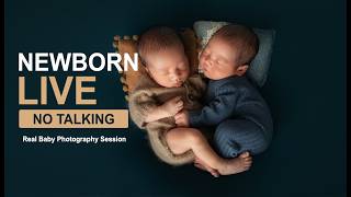 Twin Newborn Ambient Live 🌿 | Real Baby Photography Session | No Talking, No Music
