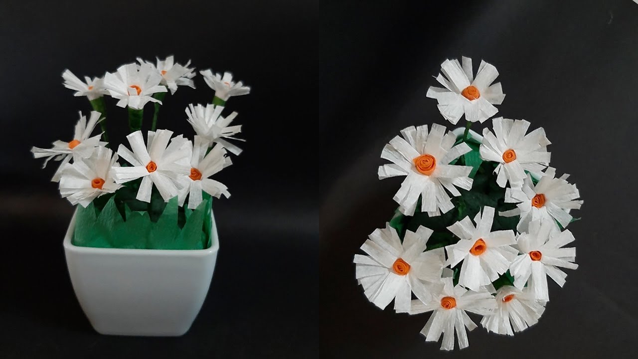 Wow Ida kreatif membuat Bunga Dari Kertas  Krep  Kerajinan  