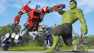 การต่อสู้มหากาพย์ Hulk Vs Optimus Prime (Transforms) ที่น่าทึ่ง