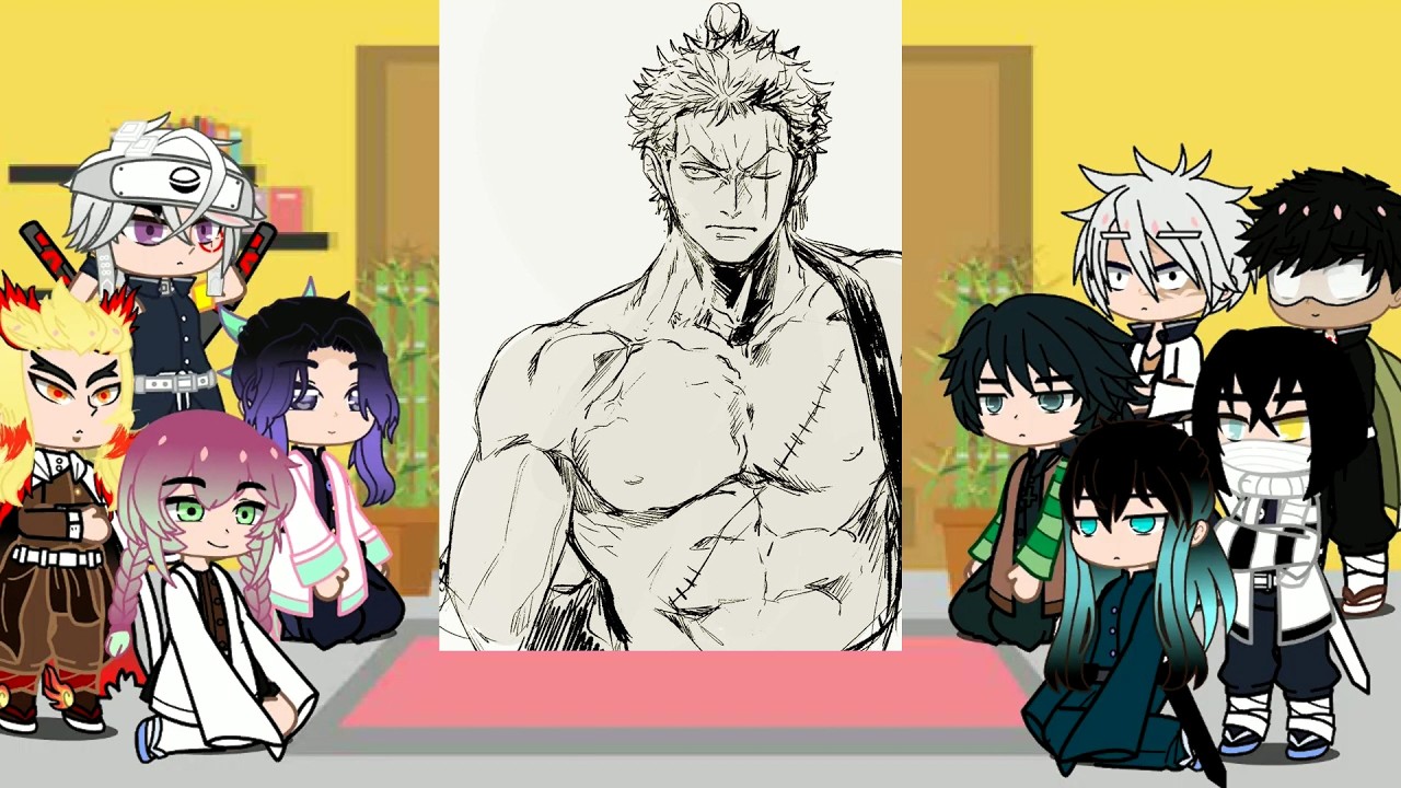 Hashiras react to Zoro as new hashira || One Piece || Gacha Club