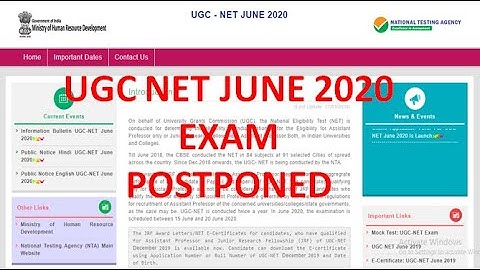 NTA UGC NET JUNE 2020 EXAM POSTPONE CONFIRM 👍