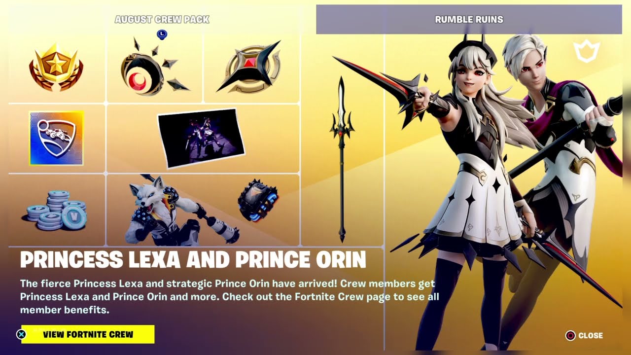 The August 2023 Fortnite Crew Pack