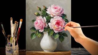 🌹 Can You Paint This Beautiful Rose Painting? Easy Acrylic Tutorial for Beginners | #205 screenshot 5