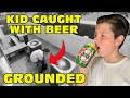 kid Caught Drinking Beer By Security Camera At School