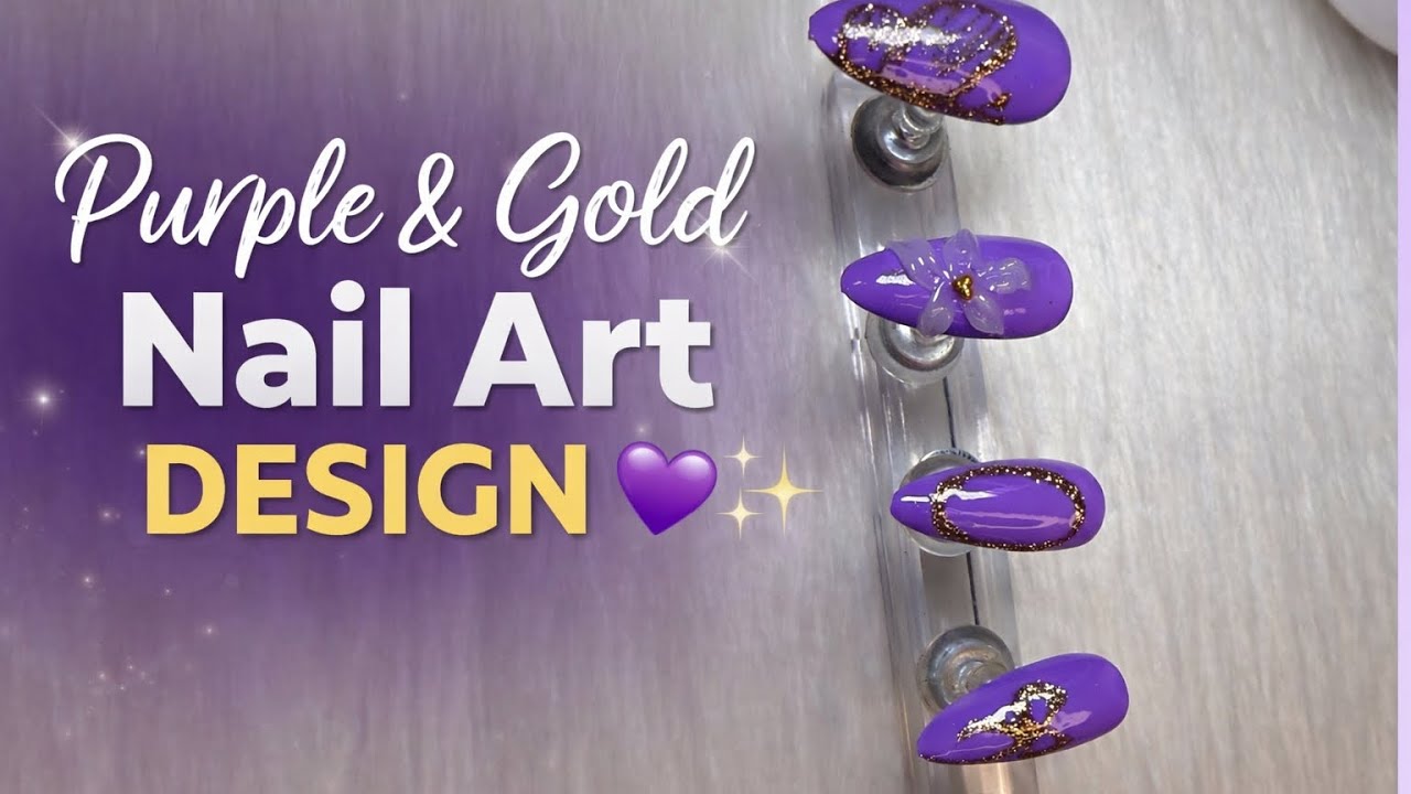 Beautiful purple, easy tutorial full video step-by-step#viralvideo  #nailart