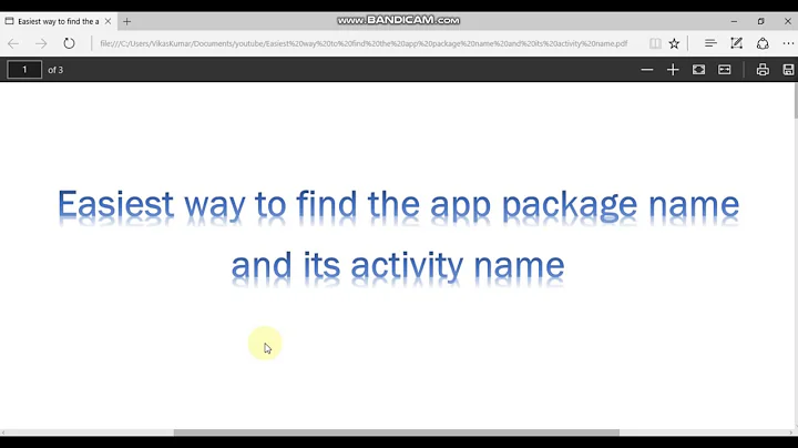 How to get the app's package name and activity name using adb command