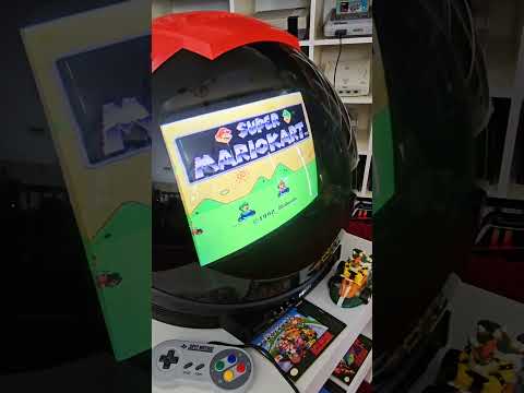 Super Mario Kart intro for the Super Nintendo on the Philips Discoverer Space Helmet Crt TV.