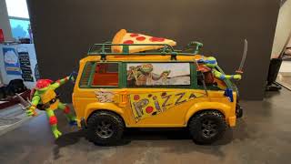 Testing The New Playmates TMNT Mutant Mayhem Turtle Van Pizza Shooter