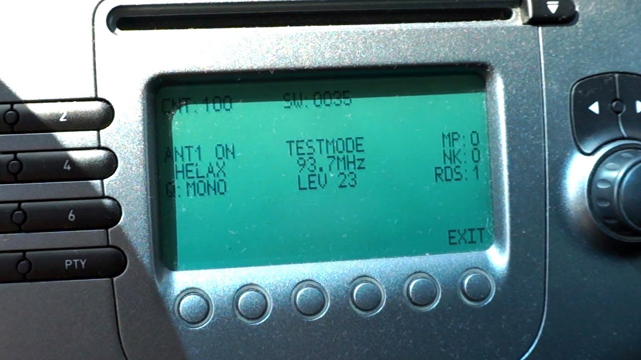 Seat Altea radio hidden menu (test mode) 