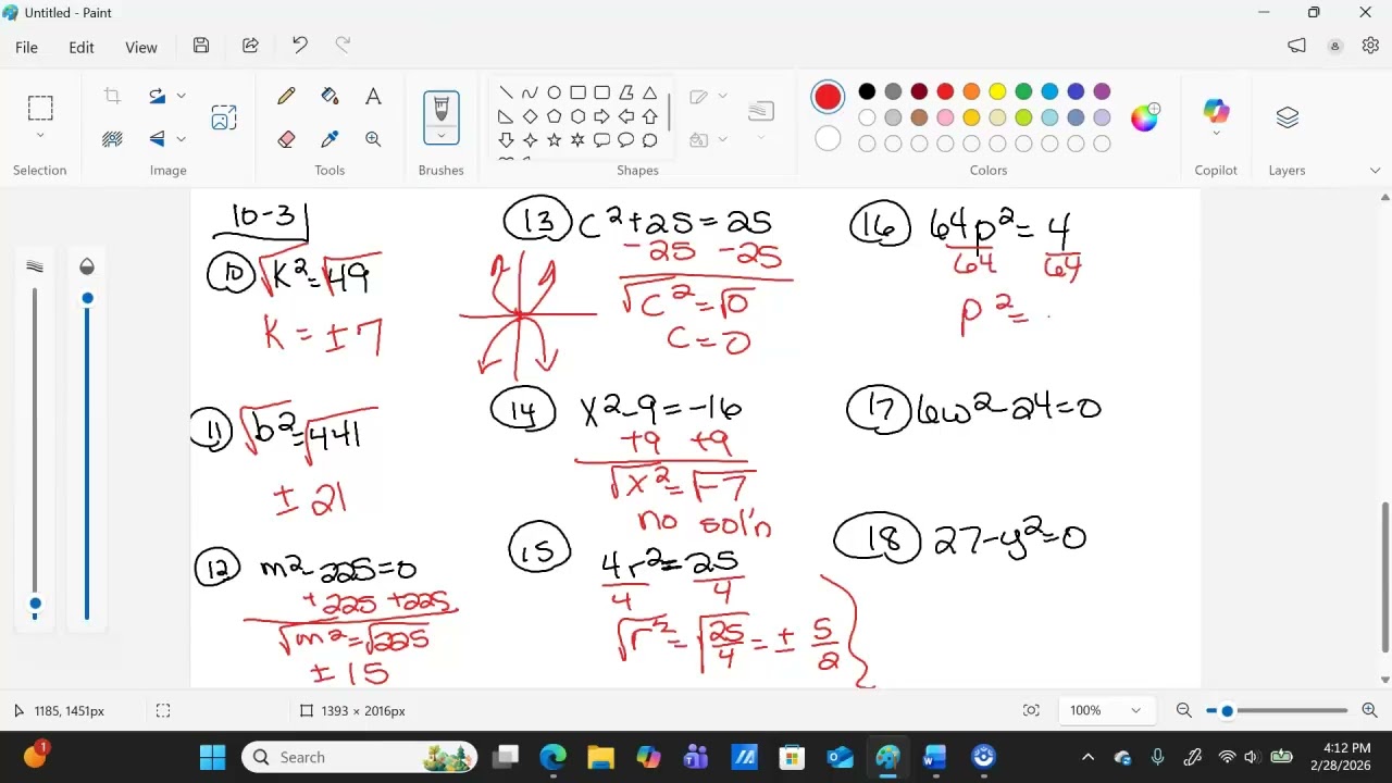Algebra I - 10-3 HW Check