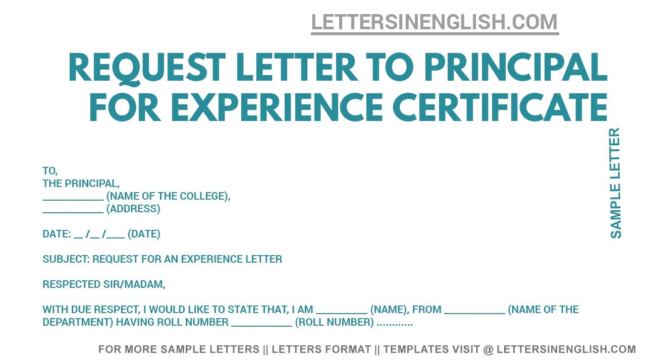 application letter for issuing experience certificate