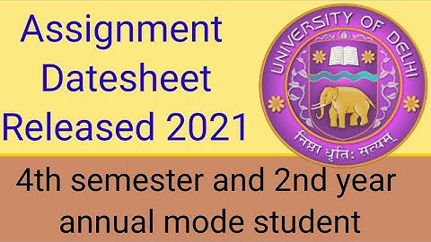 Sol du Assignments Datesheet Released 2021| 2nd year annual mode & 4th semester student| By Gk Cafe