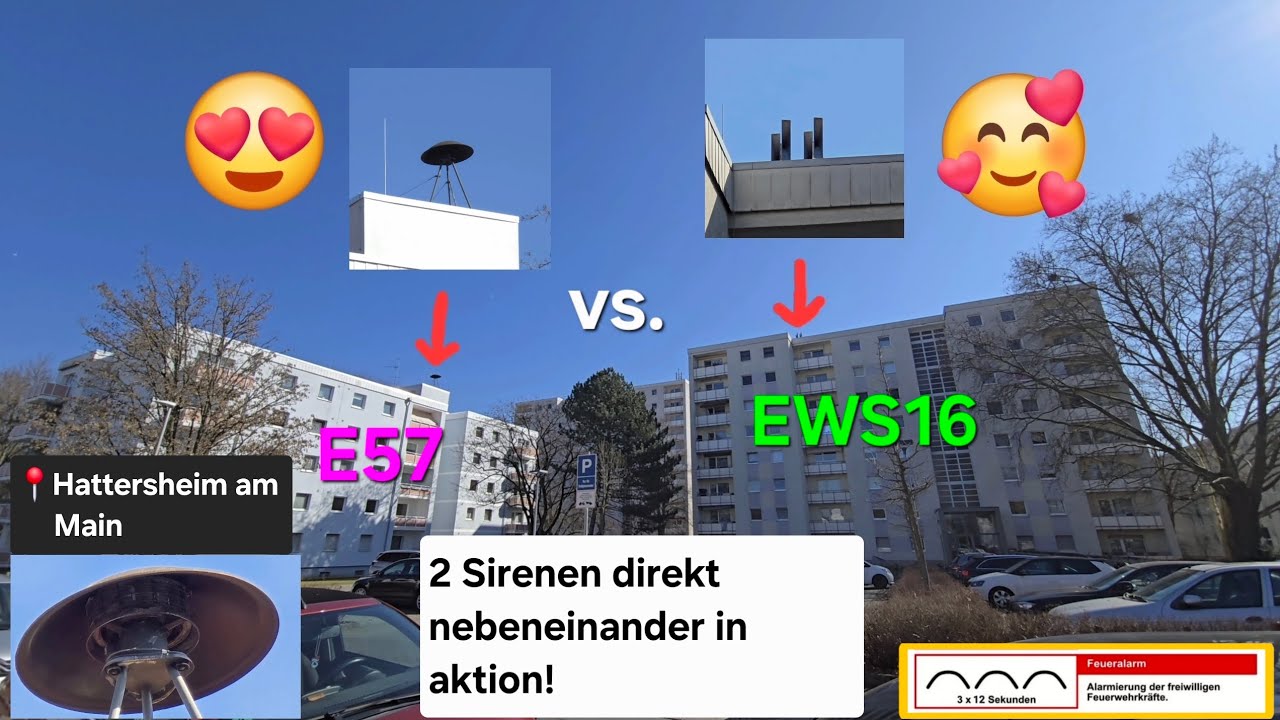 Spektakuläres Sirenenduell, E57 und EWS16 nebeneinander | Probealarm MTK-SÜD | 📍Hattersheim am Main