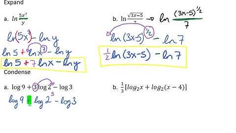 Expand and Condense the Logarithms Video