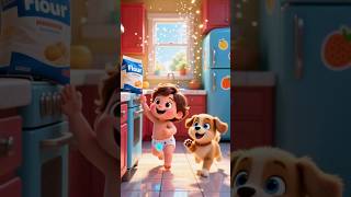 Baby Z &amp; Puppy Kitchen Chaos 🐾 | Funny Baby Short 😂  | Fuzzy Hugs! 💖#shorts #babyshorts