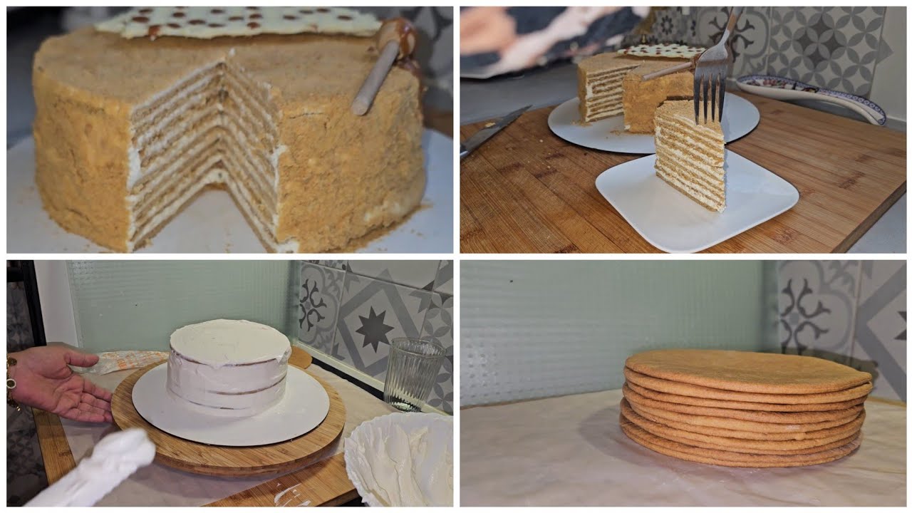 كيكة العسل او الكيك الروسي 🍯 🍯 Medovik