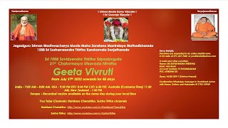 Geeta Vivruti Jnana Yagna - Day 23 - Shri 1008 Shri Shri Suvidyendra Tirtharu