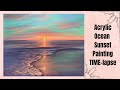 Acrylic seascape sunset painting tutorial/TIME LAPSE