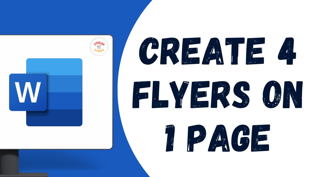 how-to-create-4-flyers-on-1-page-in-word-youtube