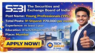 SEBI Young Professional भरती 2026 | 91 जागा | ₹70,000 पगार | मुंबई नोकरी. SEBI Recruitment 2026 YPs