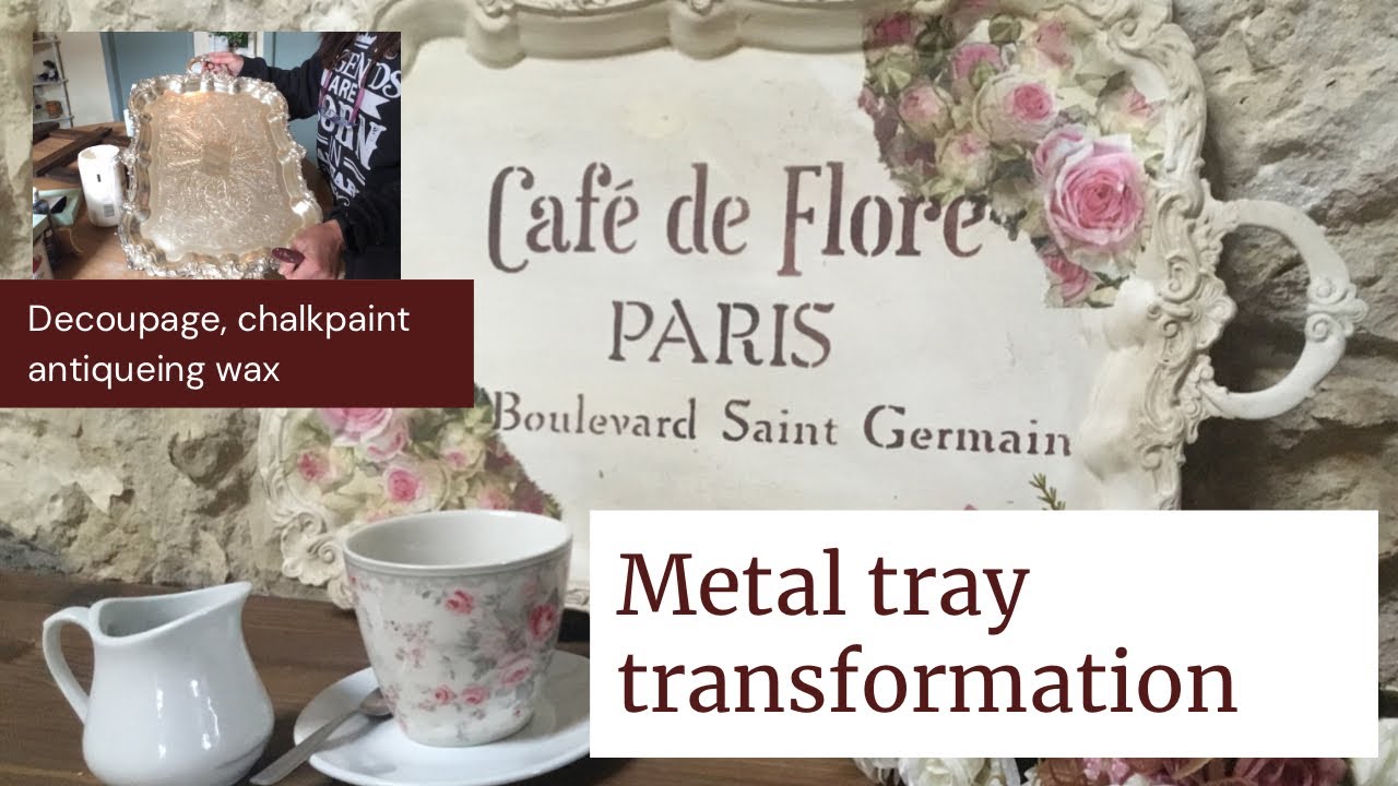 Metal tray with decoupage YouTube