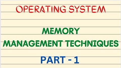 Memory management techniques| contiguous memory allocation in o.s | in Hindi        PART 1