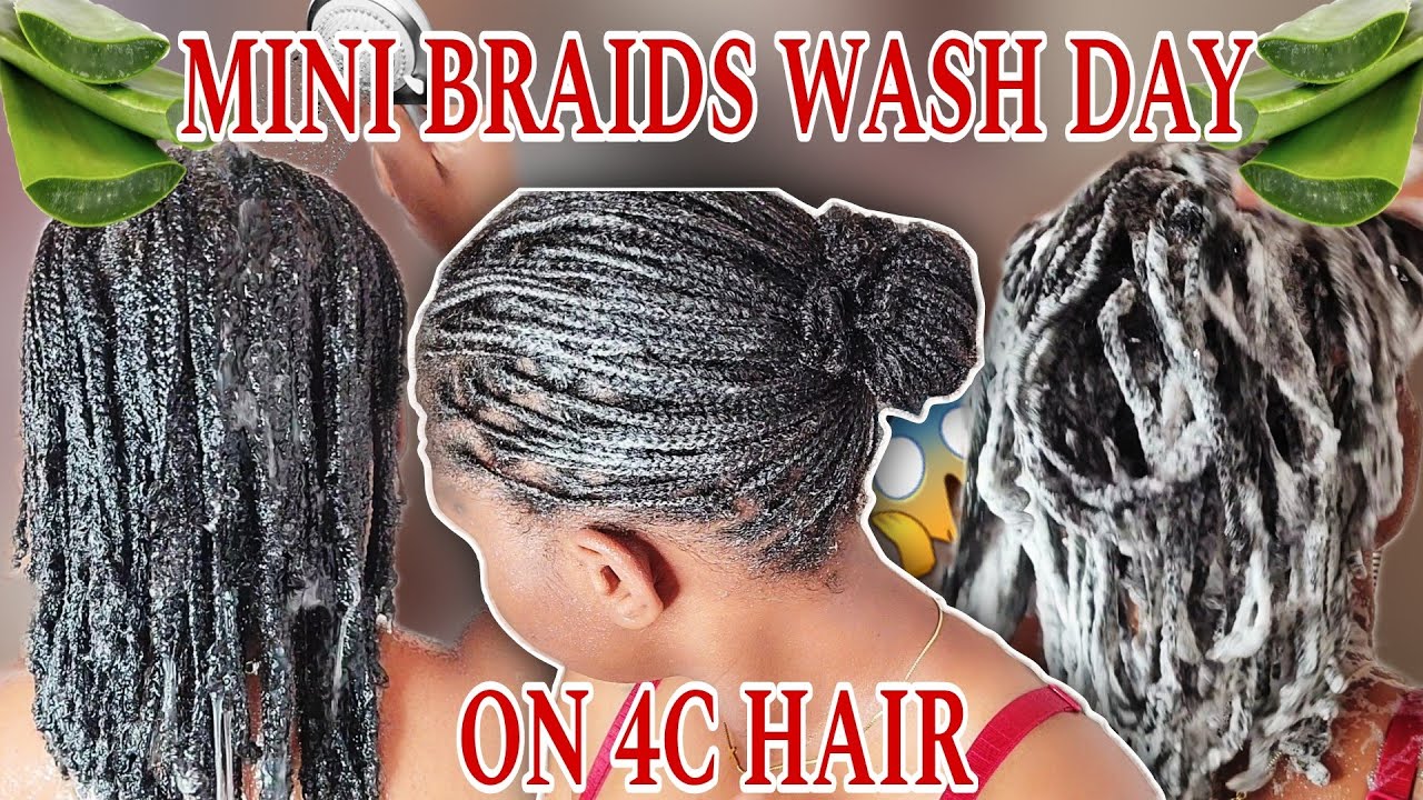 Mini Braids Wash Day 2 Weeks Old + Products Uesed | Christal B. - YouTube