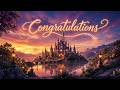 Congratulations Screensaver Magical Ambience Music & Disney Inspired Fairytale Castle Scene 🎓🏰 ✨